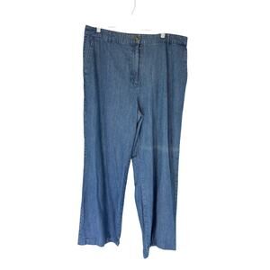 Belle Vere Jeans Light Wash Wide Leg Denim Basic Classic Cotton Timeless Size 14